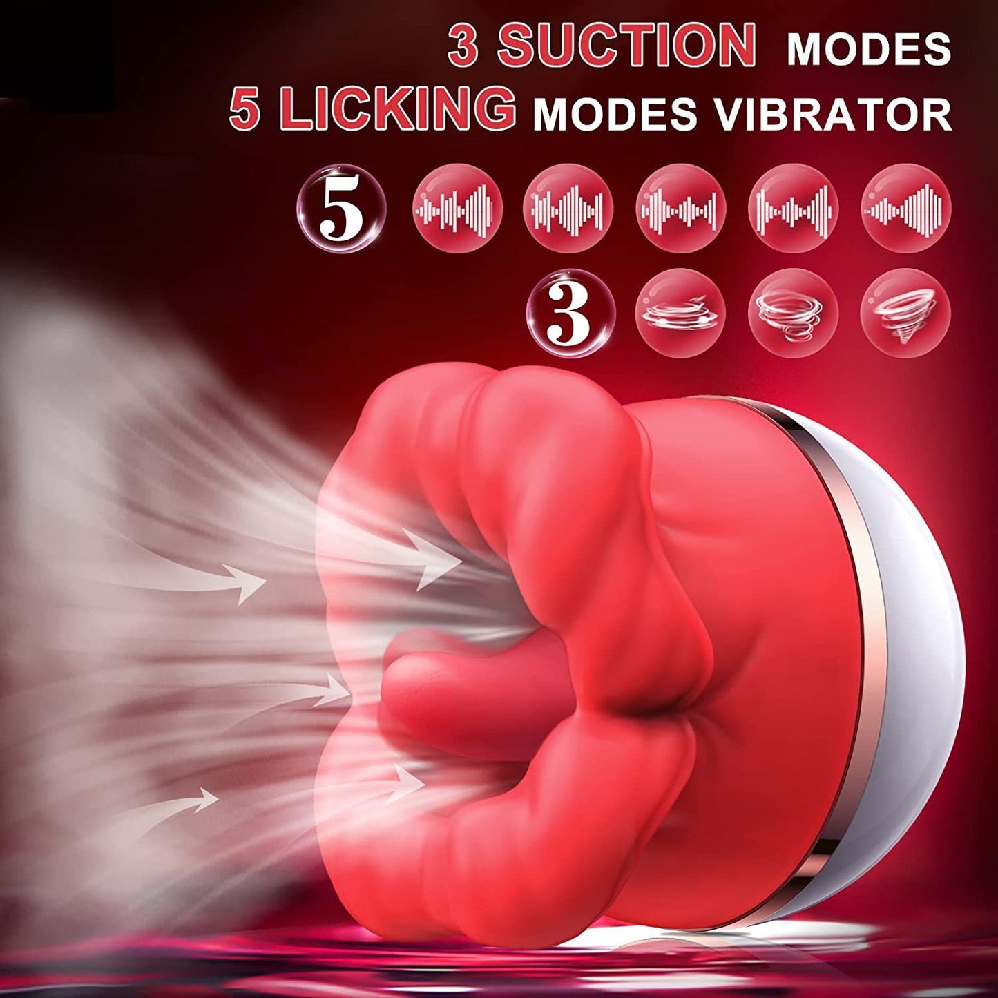 Rose Sex Toys Vibrator For Women - Adult Toys With 10 Vibrating & 10 Tongue Licking Modes, Nipple Toys Clitoral Vibrator G-Spot Vibrators, Adult Sex Toys