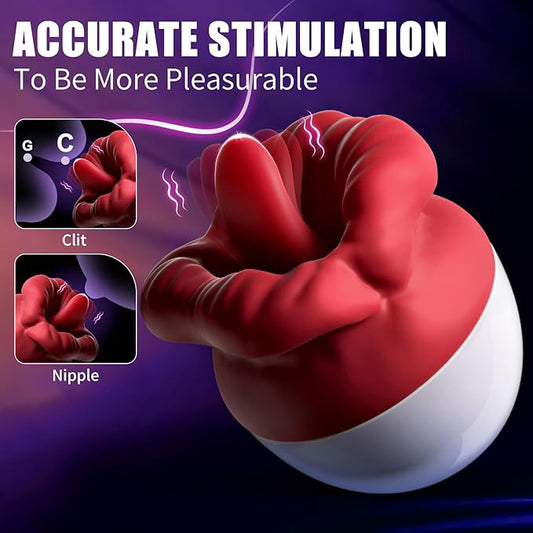 Rose Sex Toys Vibrator For Women - Adult Toys With 10 Vibrating & 10 Tongue Licking Modes, Nipple Toys Clitoral Vibrator G-Spot Vibrators, Adult Sex Toys